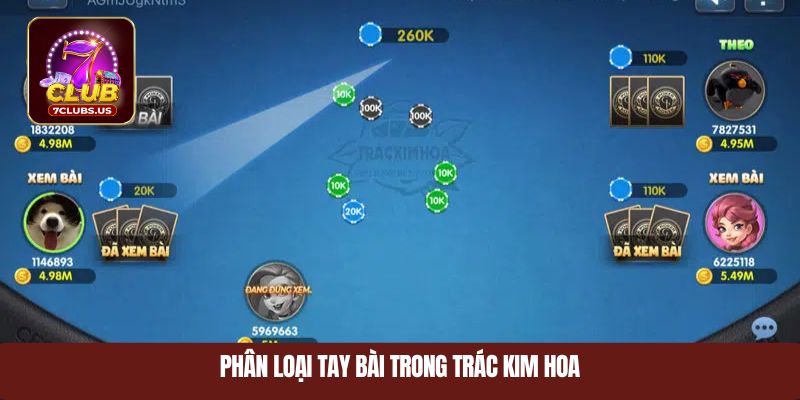Phân loại tay bài trong Trác Kim Hoa